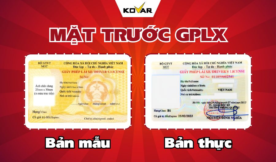 Bằng lái xe màu gì? Đặc điểm mặt trước của giấy phép lái xe?