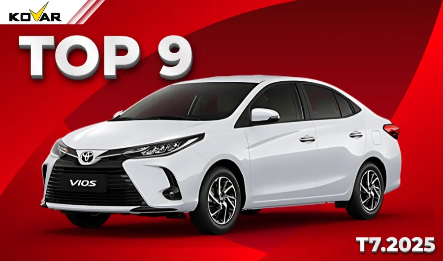 Toyota Vios với doanh số 1.213 xe, đạt TOP 9 - Tháng 7.2025