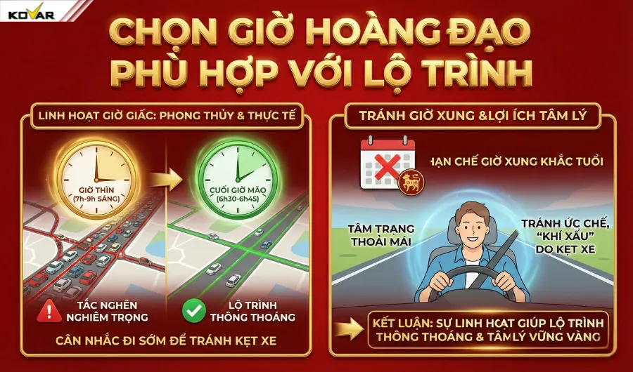 Chọn giờ hoàng đạo phù hợp với lộ trình