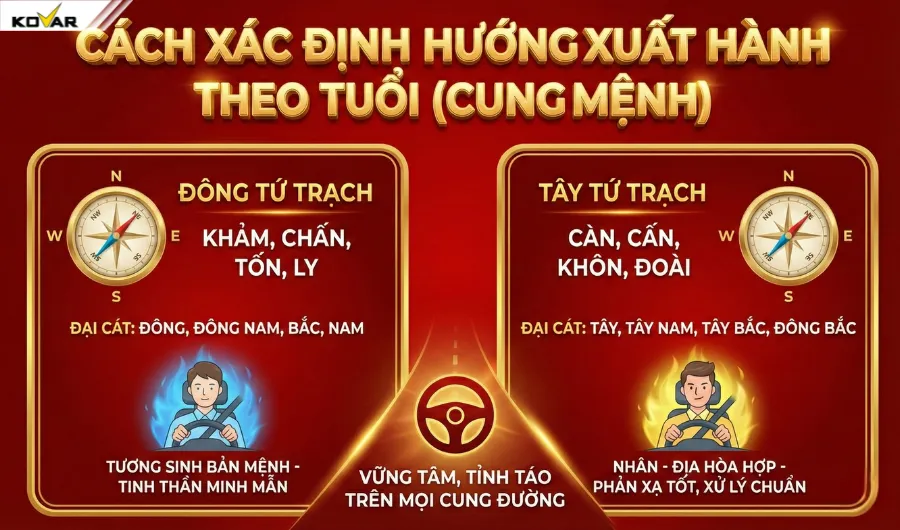 Cách xác định hướng xuất hành theo tuổi (Cung mệnh)