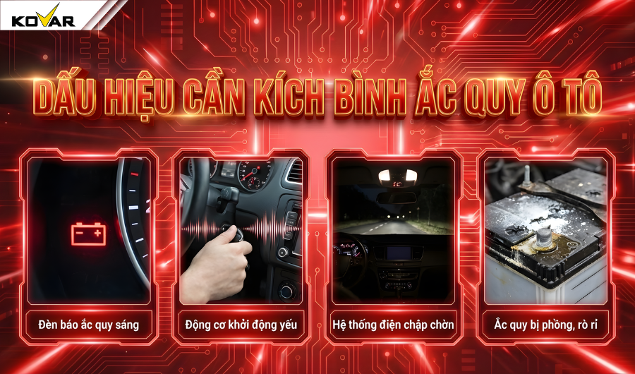 Dấu hiệu nhận biết xe cần kích bình ắc quy ngay lập tức
