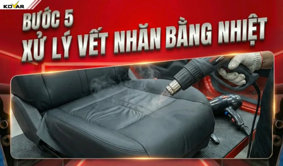 Bước 5-Xử lý các vết nhăn bằng nhiệt