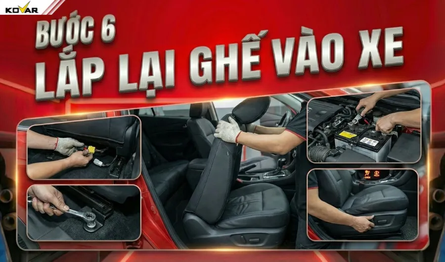 Bước 6-Lắp lại ghế vào xe