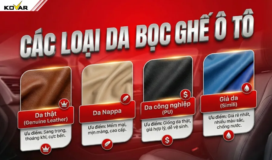 Các loại da bọc ghế ô tô