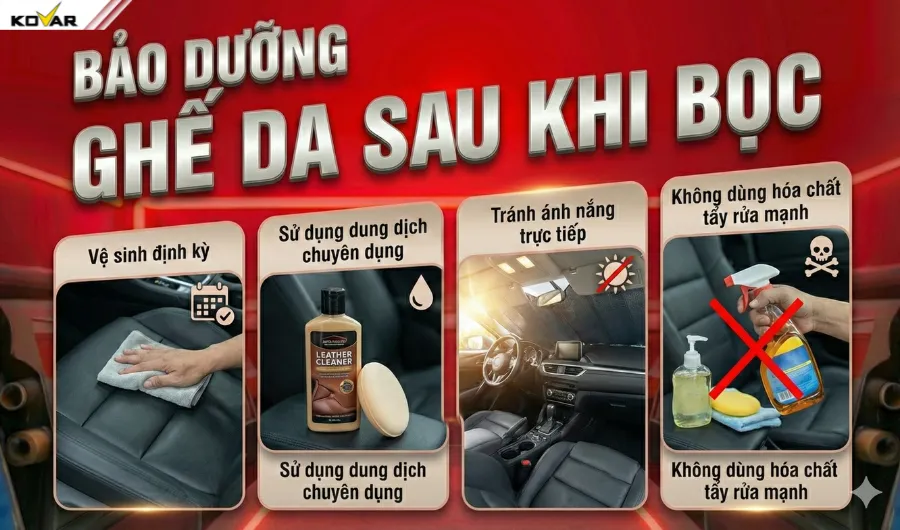 Cách bảo dưỡng ghế da sau khi bọc