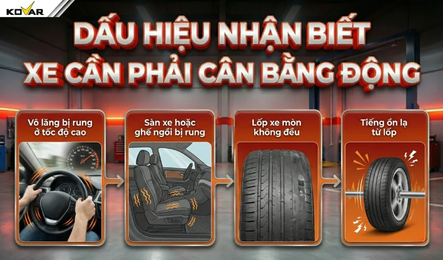 Dấu hiệu nhận biết xe cần cân bằng động
