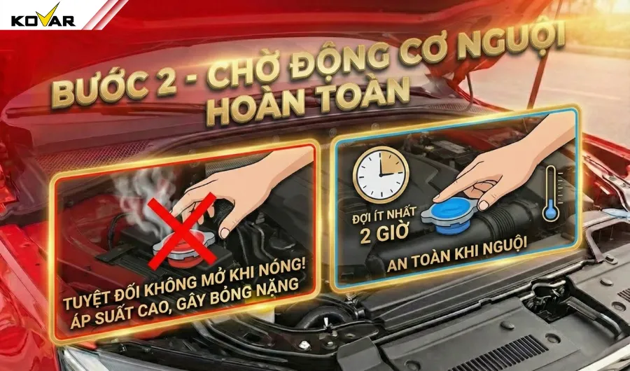 Hướng dẫn cách thay nước làm mát ô tô-Bước 2
