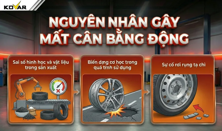 Nguyên nhân gây mất cân bằng động